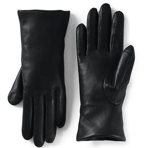 Lands' End Women's EZ Touch Screen Cashmere Lined Leather Gloves large